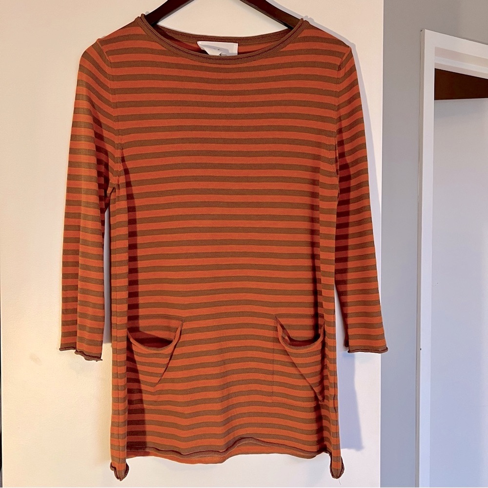 Erre Esse Italian Cotton Striped Tunic Sweater S